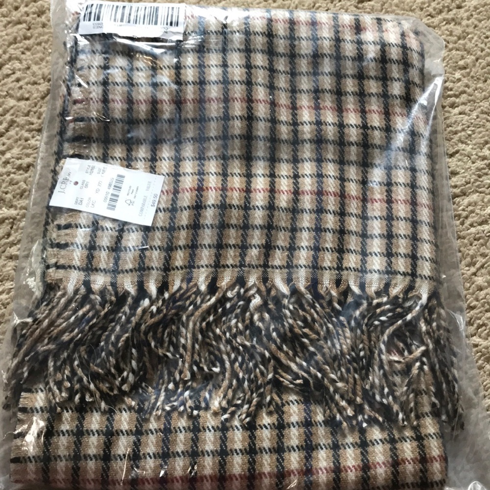 J.Crew Plaid Fringe Scarf